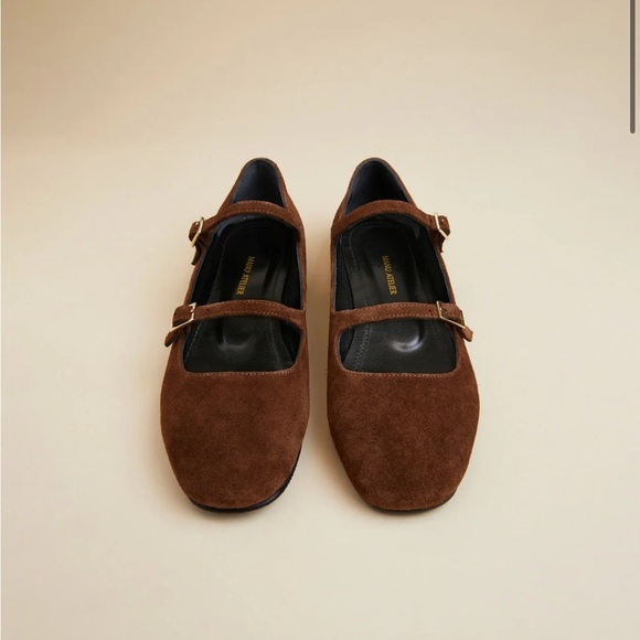 Manu Atelier chocolate suede ballet flats size 38 - Picture 2 of 3